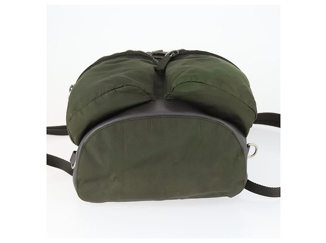 PRADA Backpack Nylon Khaki Silver Auth 164855 Silvery - view 5