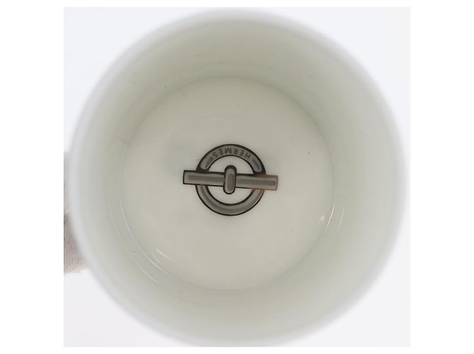 Hermès HERMES Tasse et soucoupe en platine Schoendunkle, ensemble de 2, céramique Auth am10750SAV Blanc - vue 10