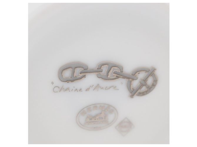 Hermès HERMES Tasse et soucoupe en platine Schoendunkle, ensemble de 2, céramique Auth am10750SAV Blanc - vue 14