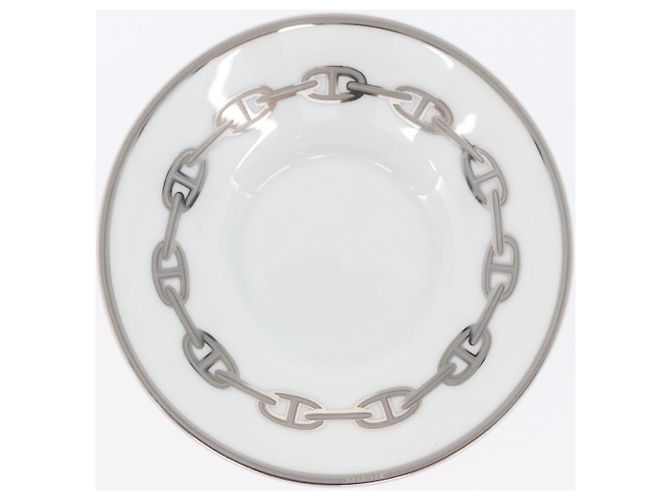 Hermès HERMES Tasse et soucoupe en platine Schoendunkle, ensemble de 2, céramique Auth am10750SAV Blanc - vue 16