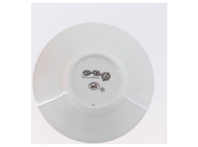 Hermès HERMES Tasse et soucoupe en platine Schoendunkle, ensemble de 2, céramique Auth am10750SAV Blanc - vue 18
