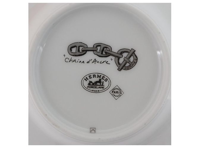 Hermès HERMES Tasse et soucoupe en platine Schoendunkle, ensemble de 2, céramique Auth am10750SAV Blanc - vue 19