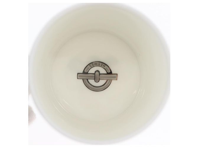 Hermès HERMES Tasse et soucoupe en platine Schoendunkle, ensemble de 2, céramique Auth am10750SAV Blanc - vue 28