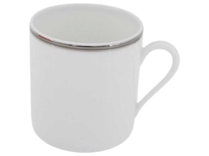 Hermès HERMES Tasse et soucoupe en platine Schoendunkle, ensemble de 2, céramique Auth am10750SAV Blanc - vue 3