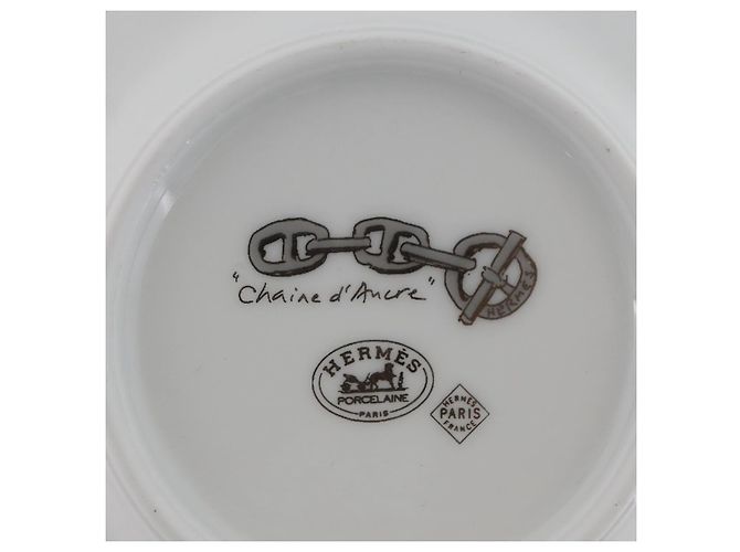 Hermès HERMES Tasse et soucoupe en platine Schoendunkle, ensemble de 2, céramique Auth am10750SAV Blanc - vue 37