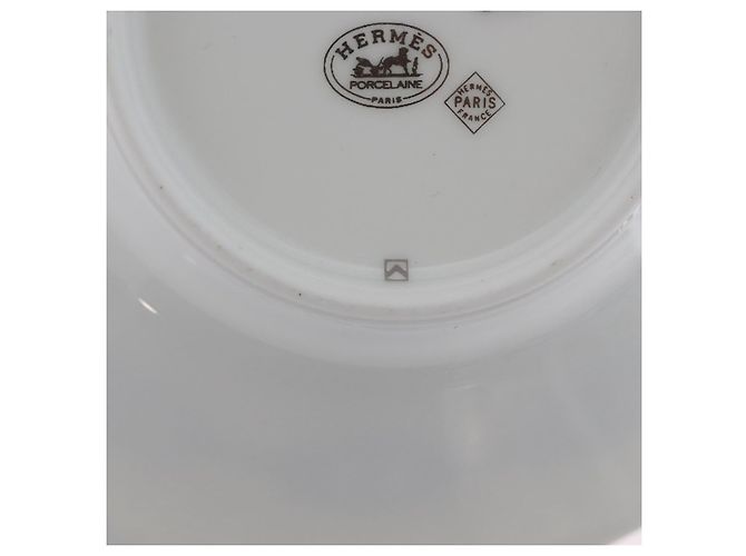 Hermès HERMES Tasse et soucoupe en platine Schoendunkle, ensemble de 2, céramique Auth am10750SAV Blanc - vue 38