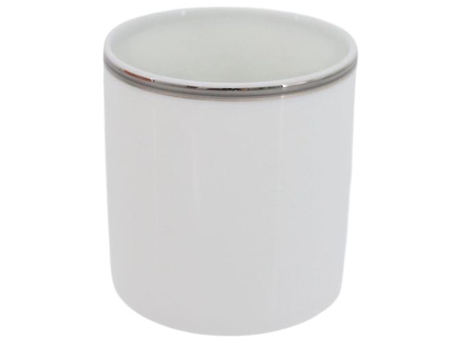 Hermès HERMES Tasse et soucoupe en platine Schoendunkle, ensemble de 2, céramique Auth am10750SAV Blanc - vue 5