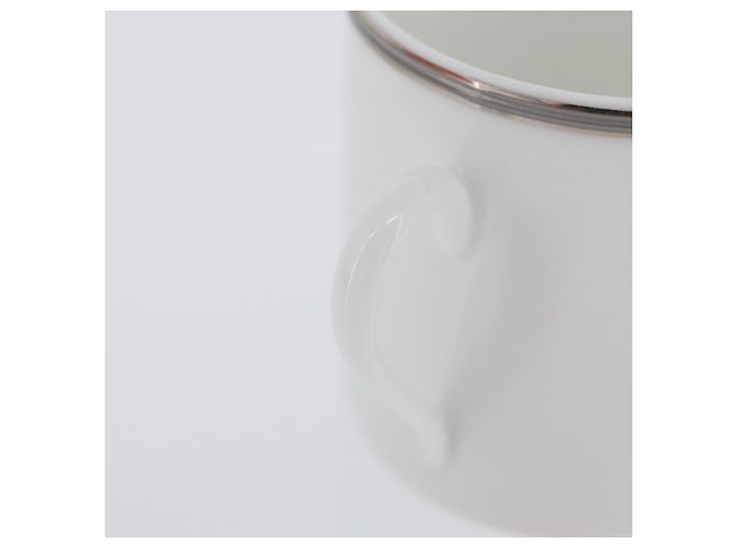 Hermès HERMES Tasse et soucoupe en platine Schoendunkle, ensemble de 2, céramique Auth am10750SAV Blanc - vue 8