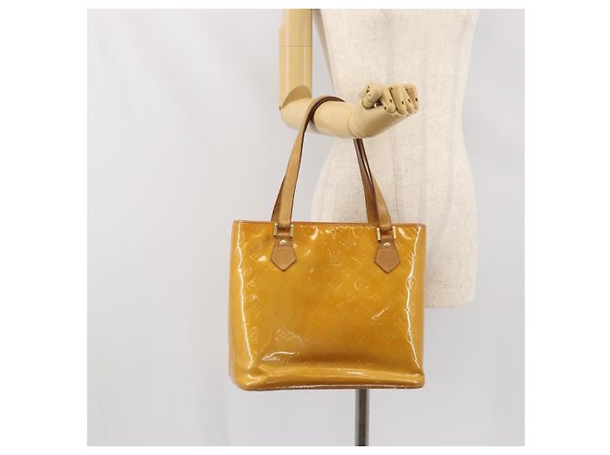 LOUIS VUITTON Borsa a Mano Monogram Vernis Houston Beige M91004 LV Auth 171561 - vista 27
