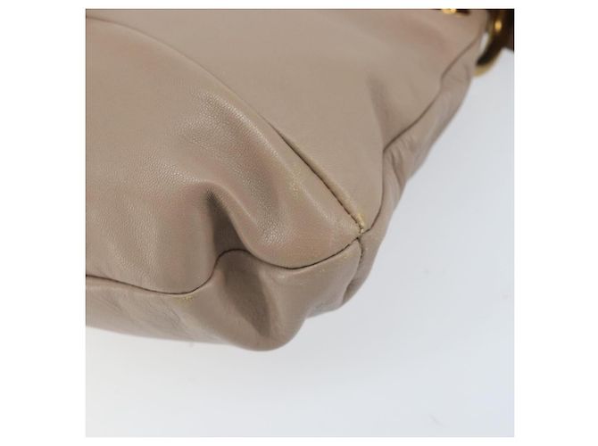 Borsa a mano Gancini in pelle beige e oro Auth BA10615 di Salvatore Ferragamo D'oro - vista 10