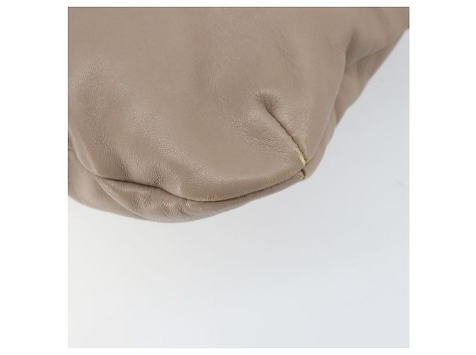 Borsa a mano Gancini in pelle beige e oro Auth BA10615 di Salvatore Ferragamo D'oro - vista 12