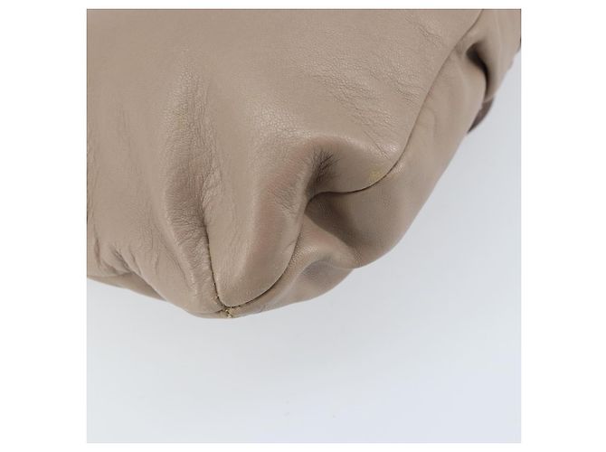 Borsa a mano Gancini in pelle beige e oro Auth BA10615 di Salvatore Ferragamo D'oro - vista 13