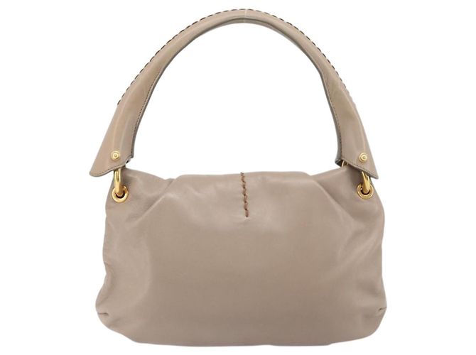 Borsa a mano Gancini in pelle beige e oro Auth BA10615 di Salvatore Ferragamo D'oro - vista 3