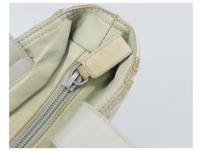 PRADA Tote Bag aus Nylon und Leder in Grau Silber authentisch ti3737 Braun - Ansicht 10