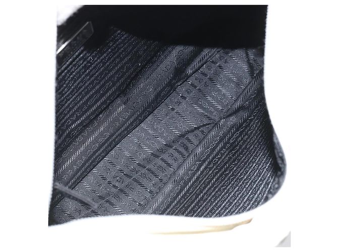PRADA Tote Bag aus Nylon und Leder in Grau Silber authentisch ti3737 Braun - Ansicht 11