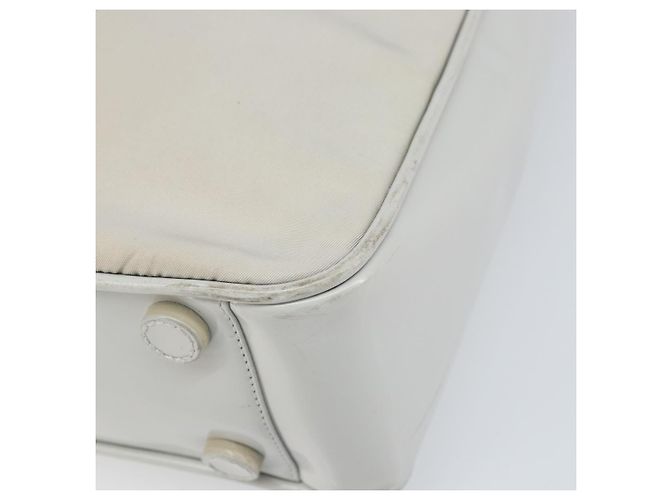 PRADA Tote Bag aus Nylon und Leder in Grau Silber authentisch ti3737 Braun - Ansicht 14