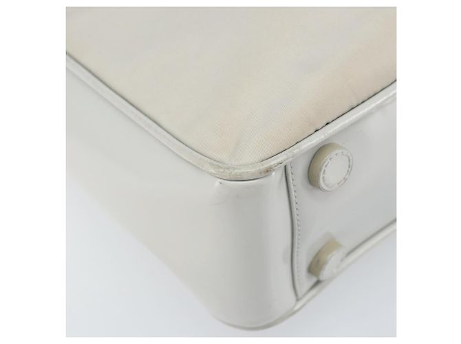 PRADA Tote Bag aus Nylon und Leder in Grau Silber authentisch ti3737 Braun - Ansicht 15