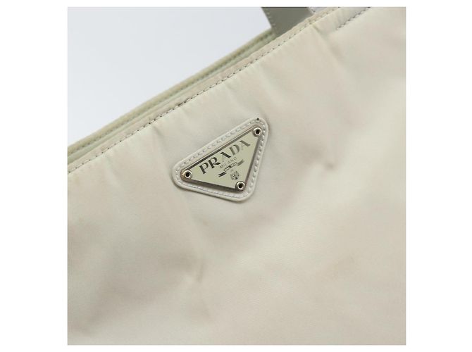 PRADA Tote Bag aus Nylon und Leder in Grau Silber authentisch ti3737 Braun - Ansicht 17