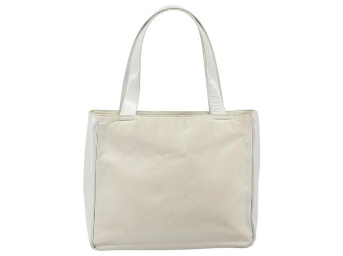 PRADA Tote Bag aus Nylon und Leder in Grau Silber authentisch ti3737 Braun - Ansicht 2