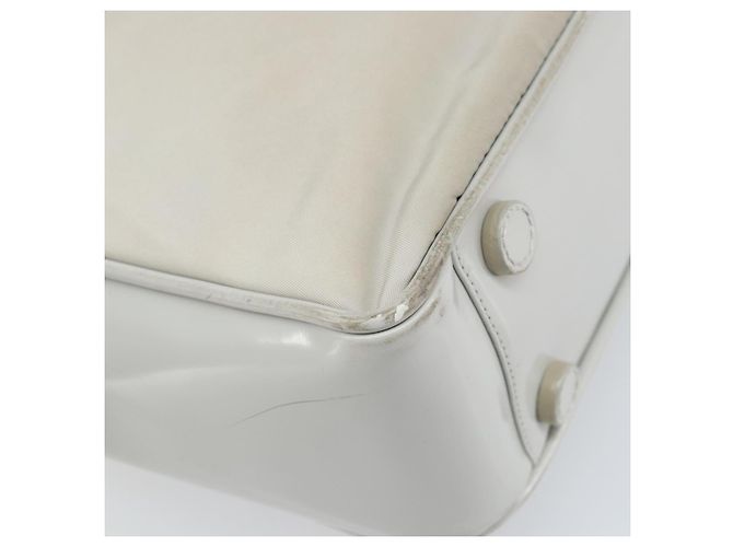 PRADA Tote Bag aus Nylon und Leder in Grau Silber authentisch ti3737 Braun - Ansicht 9