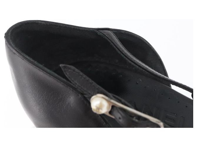CHANEL Pumps High Heels Leder 35 1/2 Schwarz CC Auth BA10766 - Ansicht 16