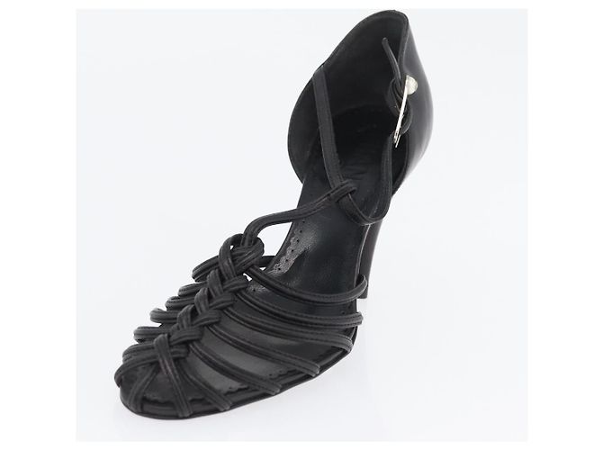 CHANEL Pumps High Heels Leder 35 1/2 Schwarz CC Auth BA10766 - Ansicht 20