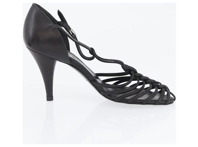 CHANEL Pumps High Heels Leder 35 1/2 Schwarz CC Auth BA10766 - Ansicht 22