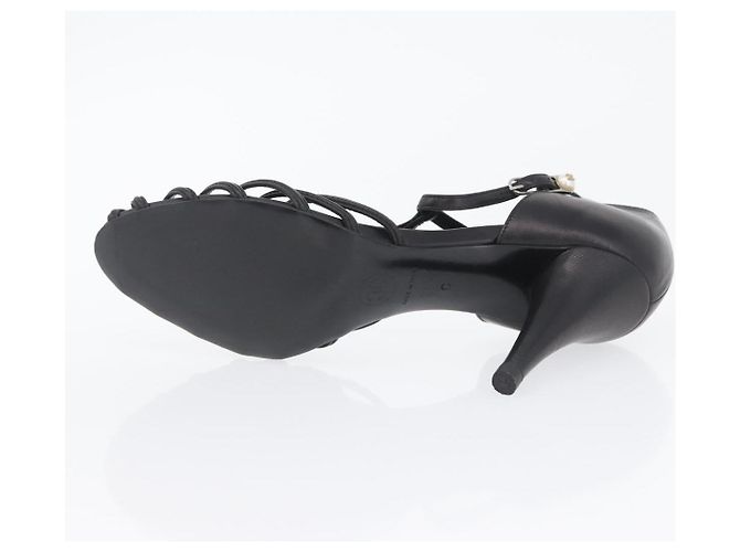 CHANEL Pumps High Heels Leder 35 1/2 Schwarz CC Auth BA10766 - Ansicht 25