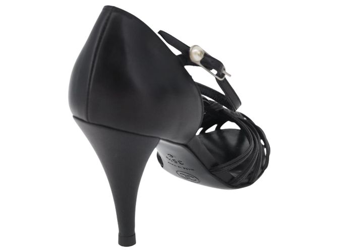 CHANEL Pumps High Heels Leder 35 1/2 Schwarz CC Auth BA10766 - Ansicht 3