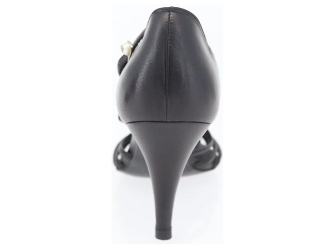 CHANEL Pumps High Heels Leder 35 1/2 Schwarz CC Auth BA10766 - Ansicht 30