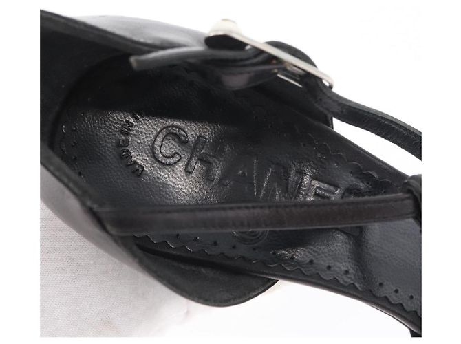 CHANEL Pumps High Heels Leder 35 1/2 Schwarz CC Auth BA10766 - Ansicht 32