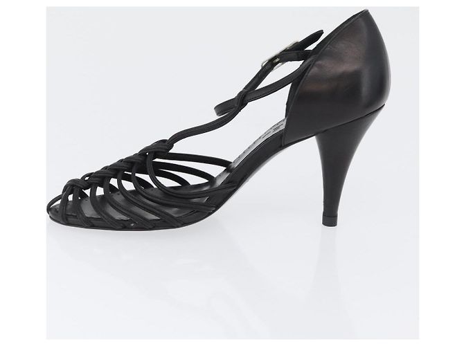 CHANEL Pumps High Heels Leder 35 1/2 Schwarz CC Auth BA10766 - Ansicht 5