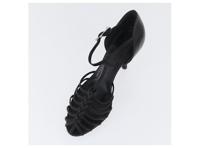 CHANEL Pumps High Heels Leder 35 1/2 Schwarz CC Auth BA10766 - Ansicht 6