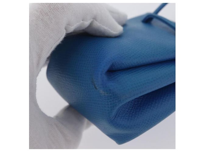 Hermès Pochette Vespa in pelle blu HERMES Auth 170911 - vista 14