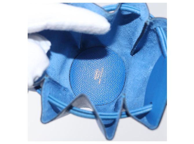 Hermès Pochette Vespa in pelle blu HERMES Auth 170911 - vista 17