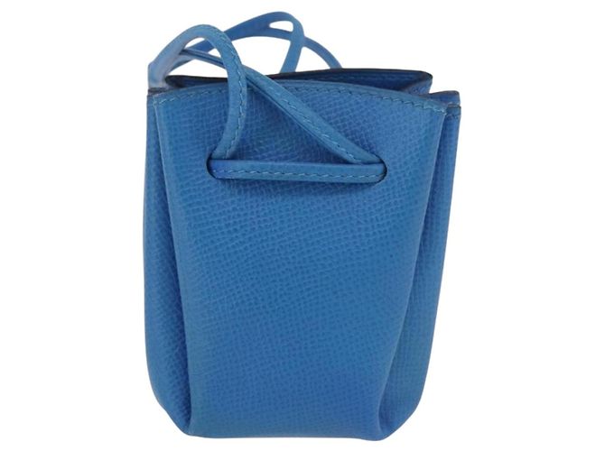 Hermès Pochette Vespa in pelle blu HERMES Auth 170911 - vista 2