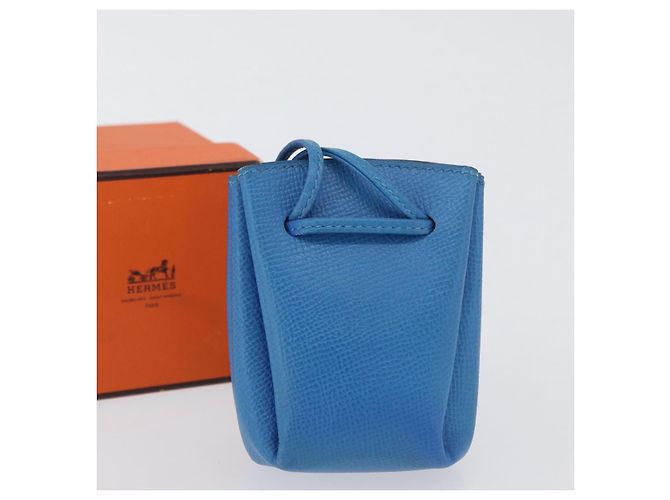 Hermès Pochette Vespa in pelle blu HERMES Auth 170911 - vista 21