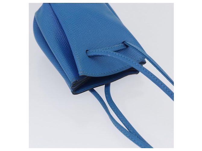 Hermès Pochette Vespa in pelle blu HERMES Auth 170911 - vista 7