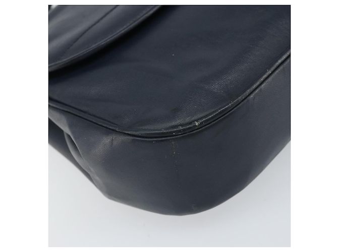Borsa a Spalla Christian Dior in Pelle Blu Navy Oro Auth bs33272 D'oro - vista 11