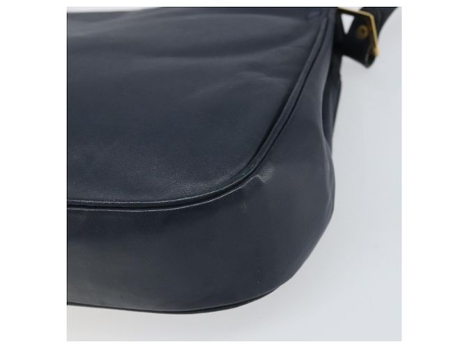 Borsa a Spalla Christian Dior in Pelle Blu Navy Oro Auth bs33272 D'oro - vista 12