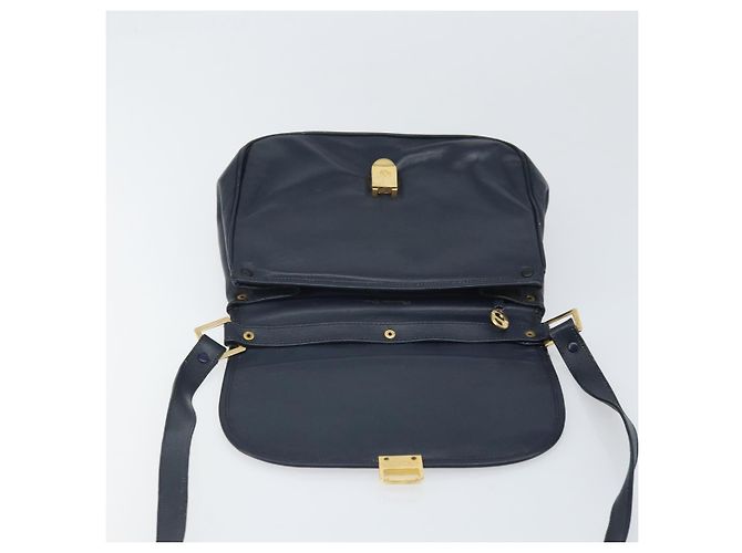 Borsa a Spalla Christian Dior in Pelle Blu Navy Oro Auth bs33272 D'oro - vista 15