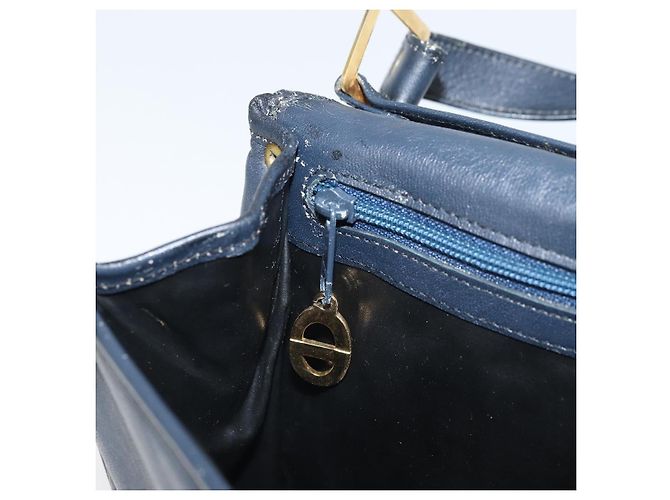 Borsa a Spalla Christian Dior in Pelle Blu Navy Oro Auth bs33272 D'oro - vista 20