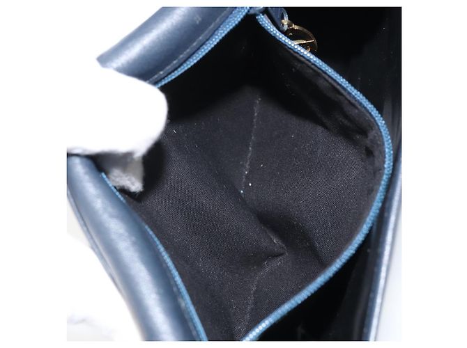 Borsa a Spalla Christian Dior in Pelle Blu Navy Oro Auth bs33272 D'oro - vista 21