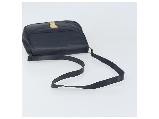 Borsa a Spalla Christian Dior in Pelle Blu Navy Oro Auth bs33272 D'oro - vista 7