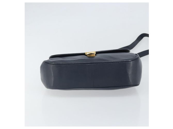 Borsa a Spalla Christian Dior in Pelle Blu Navy Oro Auth bs33272 D'oro - vista 9