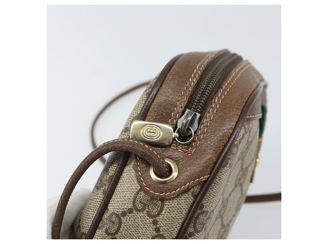 Borsa Sherry Line GG Supreme Web di GUCCI in PVC beige e oro 89 02 066 Auth BA10448 D'oro - vista 15