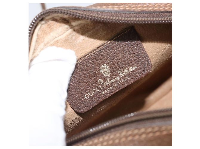 Borsa Sherry Line GG Supreme Web di GUCCI in PVC beige e oro 89 02 066 Auth BA10448 D'oro - vista 16