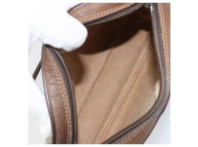Borsa Sherry Line GG Supreme Web di GUCCI in PVC beige e oro 89 02 066 Auth BA10448 D'oro - vista 17