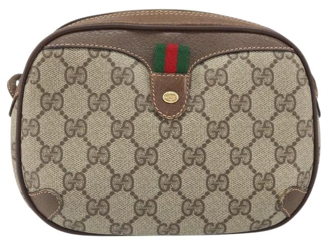 Borsa Sherry Line GG Supreme Web di GUCCI in PVC beige e oro 89 02 066 Auth BA10448 D'oro - vista 2