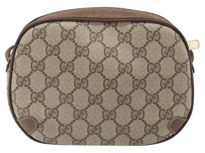 Borsa Sherry Line GG Supreme Web di GUCCI in PVC beige e oro 89 02 066 Auth BA10448 D'oro - vista 3